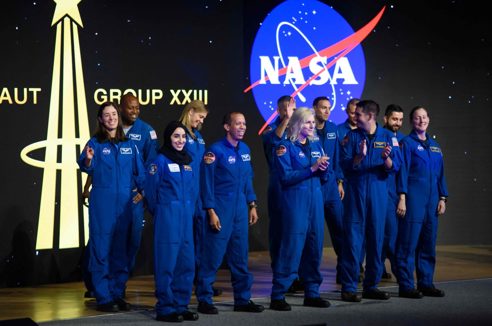 NASA Artemis astronaut candidate graduates are seen onstage during a ceremony at Johnson Space Center, Houston, Texas, U.S., March 5, 2024. (AFP Photo)