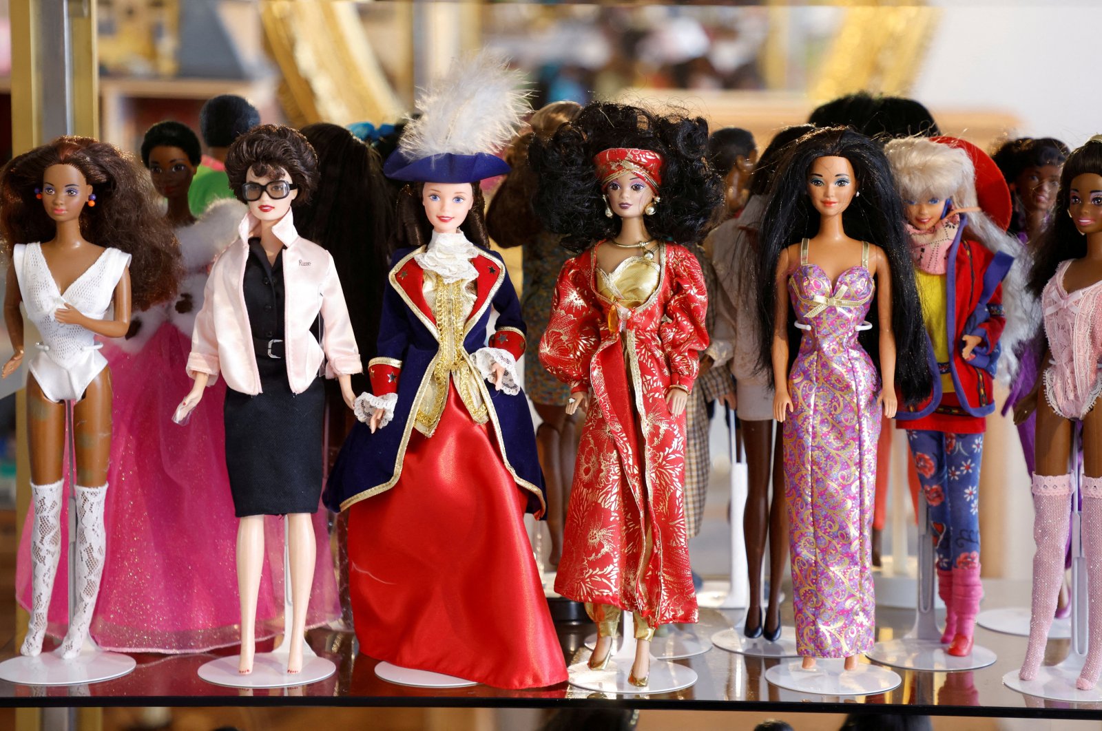 Barbie dolls are on display for sale in the Huber &amp; Kosak antiquarian store, Vienna, Austria, Aug. 2, 2023. (Reuters Photo)