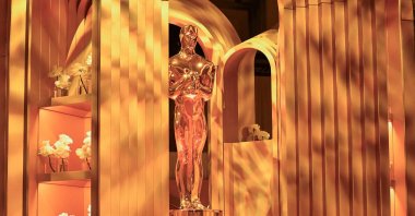 An Oscar statue is seen during the 96th Oscars Governors Ball preview at the Ray Dolby Ballroom in Hollywood, California, U.S., March 5, 2024. (AFP Photo)
