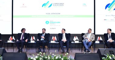 Energy industry representatives address the topic of "green transformation," during the "Energy and Climate Forum," organized at Turkuvaz Media Center, Istanbul, Türkiye, March 7, 2024. (Sabah Photo)
