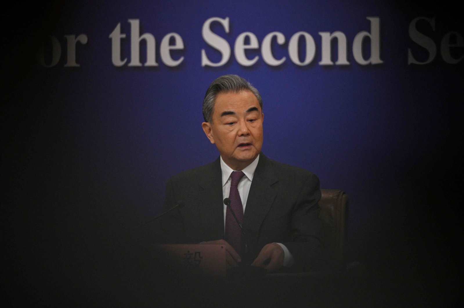 Chinese FM Wang Yi attends a press conference in Beijing, China, March 7, 2024. (AFP Photo)