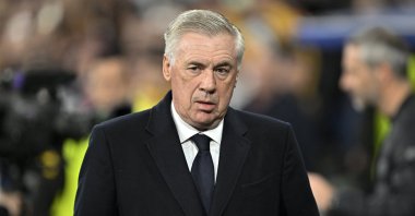Real Madrid&#039;s Carlo Ancelotti during the UEFA Champions League round of 16 second leg match against RB Leipzig, Madrid, Spain, March 6, 2024. (EPA Photo)