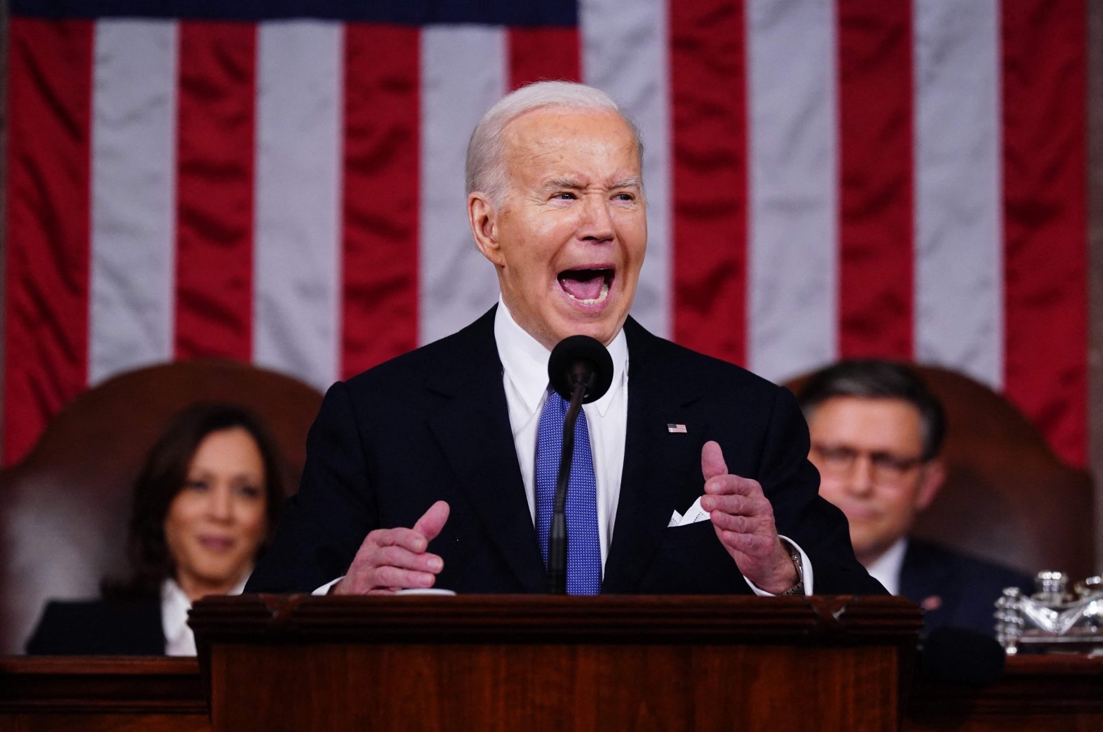 U.S. President Joe Biden delivers the State of the Union address in the House Chamber of the U.S. Capitol, Washington, U.S., March 7, 2024. (AFP Photo)
