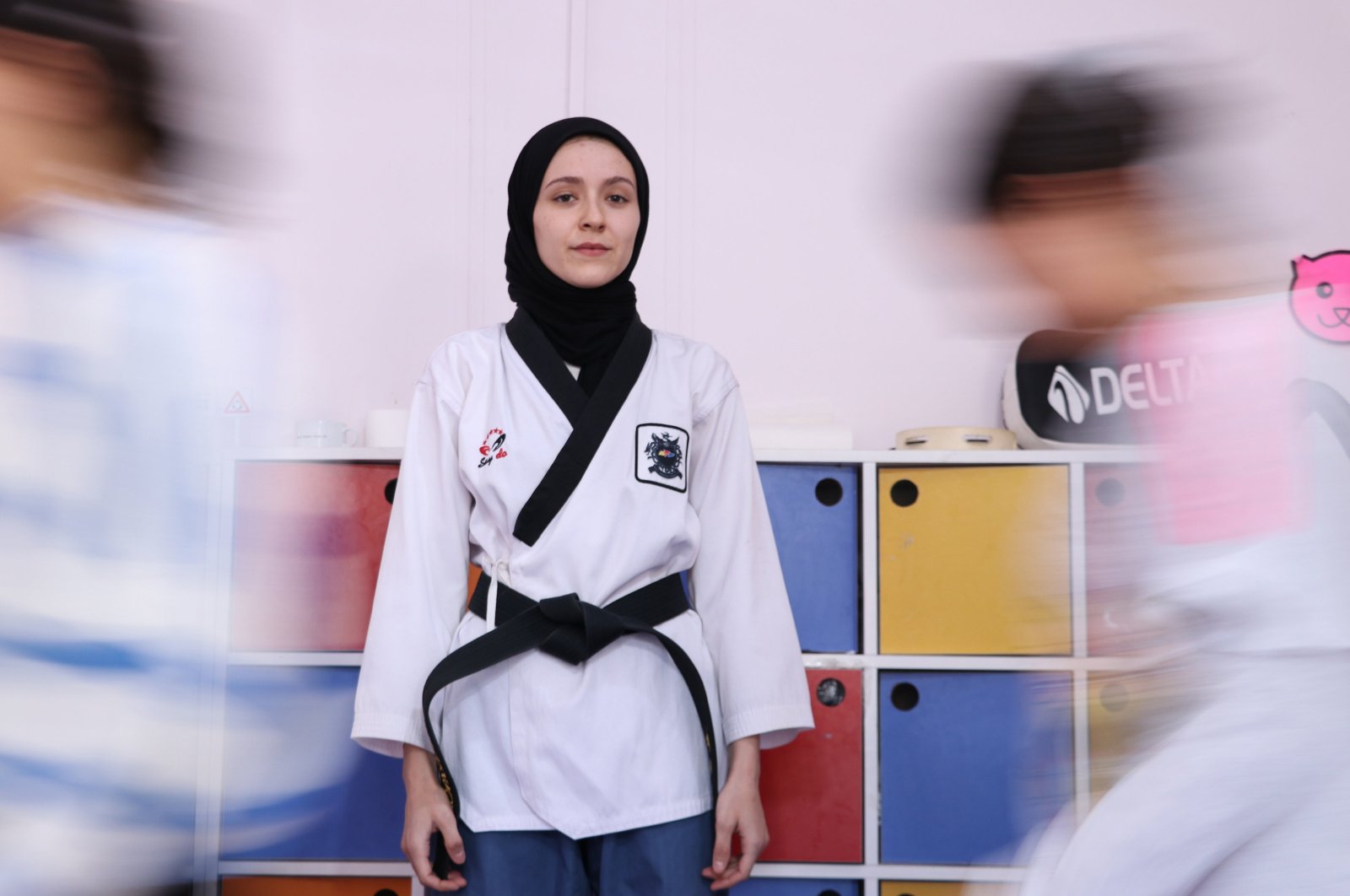 Esra Çiftçi, a Turkish national taekwondo champion, poses for a photo during a training session, Gaziantep, Türkiye, March 5, 2024. (AA Photo)