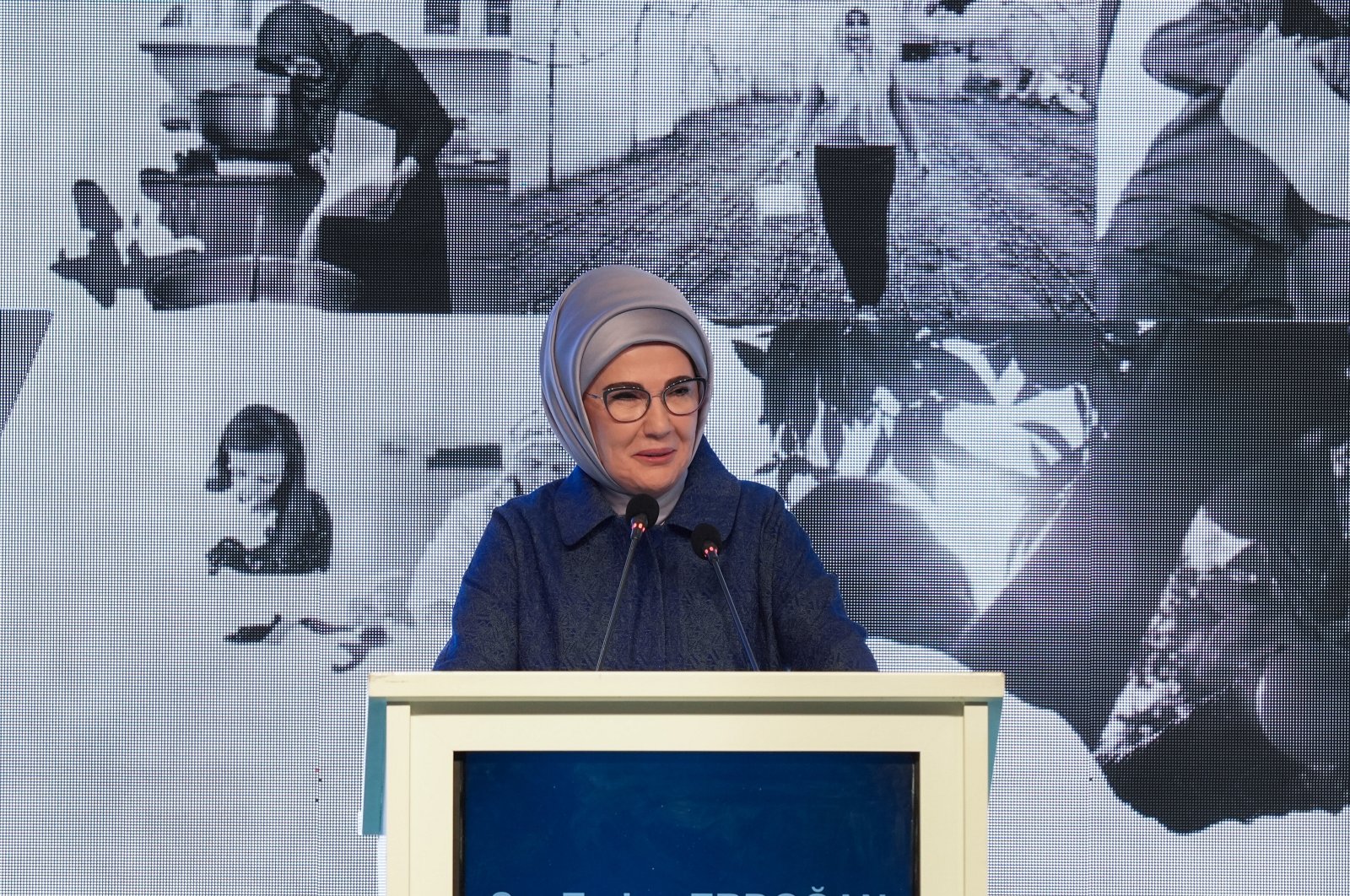First lady Emine Erdoğan speaks at an event in the capital Ankara, Türkiye, March 6, 2024. (AA Photo)
