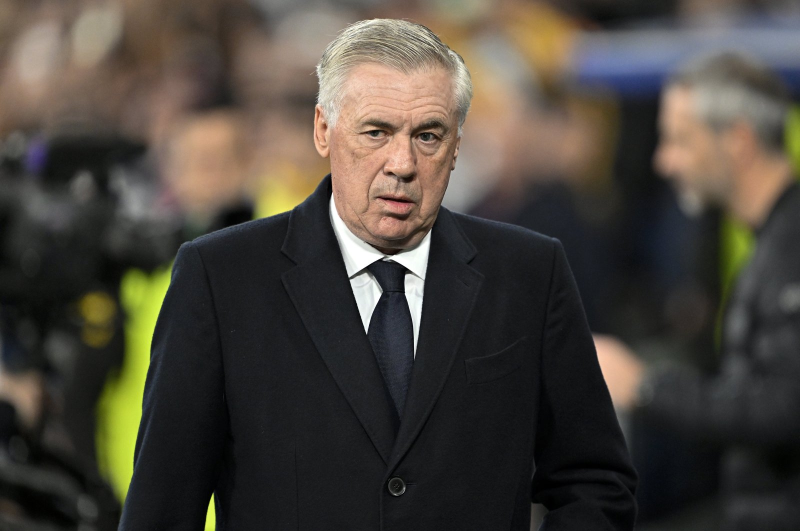 Real Madrid&#039;s Carlo Ancelotti during the UEFA Champions League round of 16 second leg match against RB Leipzig, Madrid, Spain, March 6, 2024. (EPA Photo)