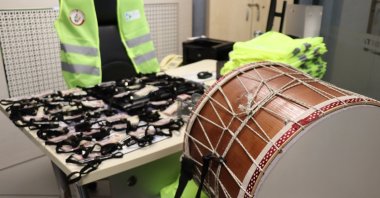 Identification cards and drums were handed over to drummers in Istanbul's neighboring Izmit ahead of Ramadan, Türkiye, March 8, 2024. (IHA Photo)