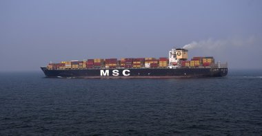 A cargo vessel is seen carrying cargo on the water of the Arabian Sea, Mumbai, India, Nov. 3, 2023. (Reuters Photo)