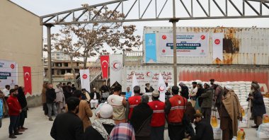 Türkiye Diyanet Foundation (TDV) holds a Ramadan aid distribution ceremony held in Kabul, Afghanistan, on March 11, 2024. (AA Photo)