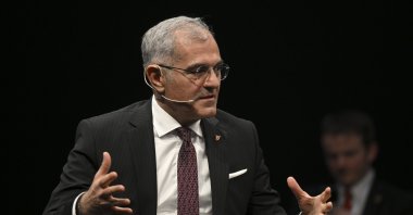 Deputy Foreign Minister Burak Akçapar speaks at a panel at Antalya Diplomacy Forum, March 2, 2024. (AA File Photo)