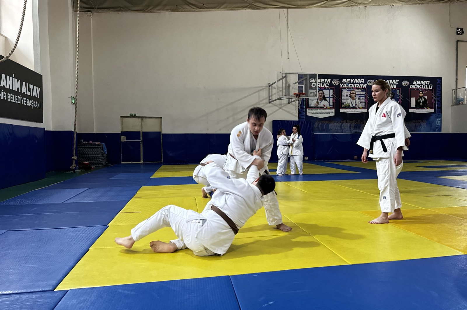 Turkish Special Athletes Sports Federation&#039;s Down syndrome judo national team athletes train for the upcoming Trisome Games, Antalya, Türkiye, March 11, 2024. (AA Photo)