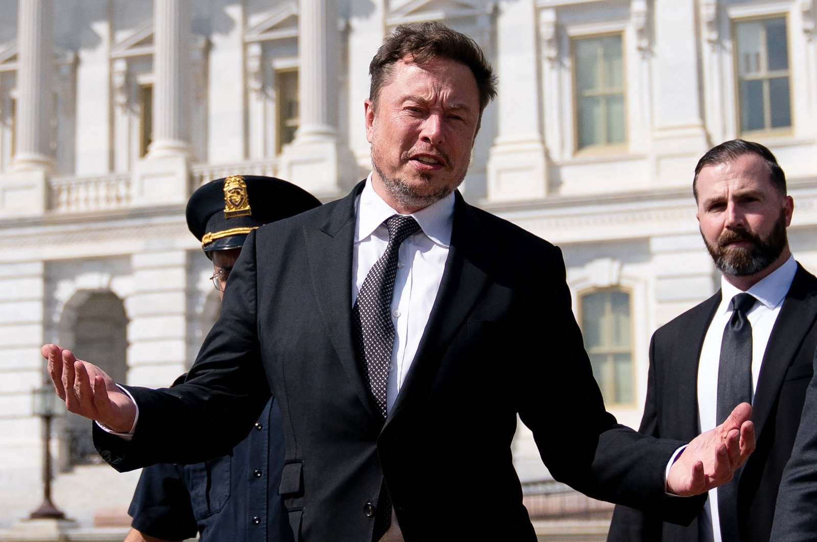 Elon Musk departs following a meeting in the office of U.S. House Speaker Kevin McCarthy (R-CA), at the U.S. Capitol in Washington, D.C., U.S. Sept. 13, 2023. (AFP Photo)