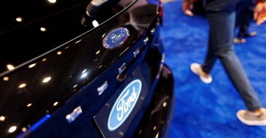 A logo on a 2024 Ford Escape at the Canadian International Auto Show in Toronto, Ontario, Canada, Feb. 15, 2024. (Reuters Photo)