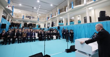 President Recep Tayyip Erdoğan addresses the event at the culture center in the capital Ankara, Türkiye, March 12, 2024. (AA Photo)