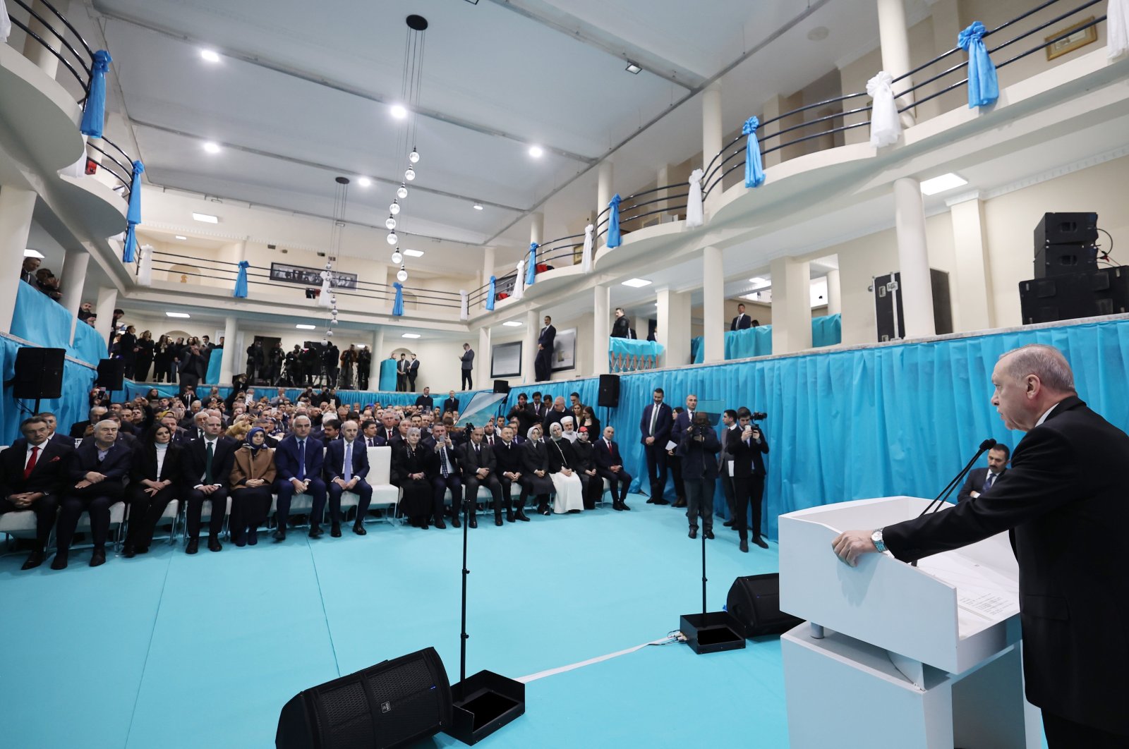 President Recep Tayyip Erdoğan addresses the event at the culture center in the capital Ankara, Türkiye, March 12, 2024. (AA Photo)