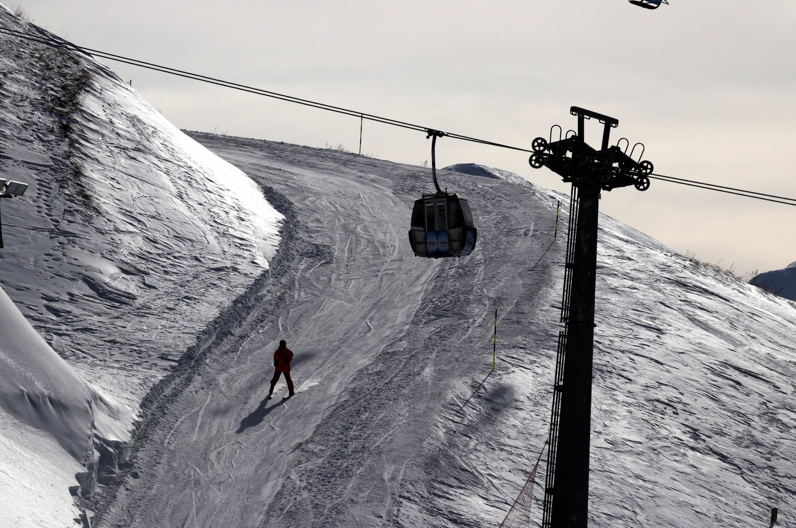 A skier is seen at Palandöken, one of Türkiye&#039;s premier ski resorts, in Erzurum, eastern Türkiye, March 2, 2024. (AA Photo)