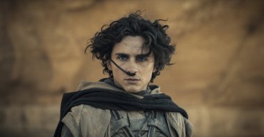 This image released by Warner Bros. Pictures shows Timothee Chalamet in a scene from "Dune: Part Two." (AP Photo)