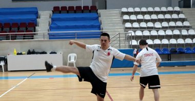 The Turkish Down Syndrome futsal national team players train at the Kocaeli training camp, Kocaeli, Türkiye, March 14, 2024. (AA Photo)