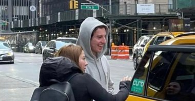 Eylem Tok and her son were spotted casually strolling the streets of New York, U.S., March 13, 2024. (IHA Photo)