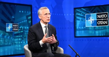 NATO Secretary-General Jens Stoltenberg speaks during an interview in Brussels, Belgium, March 15, 2024. (AA Photo)