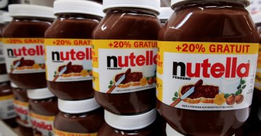 Jars of Nutella chocolate-hazelnut paste are displayed at a market in Nice, France, April 6, 2016. (Reuters Photo)