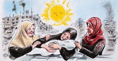 "It is sad to see that the world cannot tell Israel, which continues to kill Palestinians as they await help, that enough is enough." (Illustration by Ethan Yalvaç)