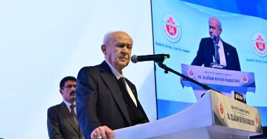 Nationalist Movement Party (MHP) leader Devlet Bahçeli speaks at the party's convention, Ankara, Türkiye, March 17, 2024. (İHA Photo)