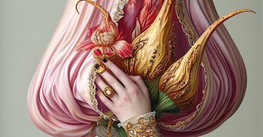 An artwork from the &quot;TULIPOMANIA&quot; exhibition, Istanbul, Türkiye. (Photo courtesy of Istanbul Tulip Foundation)