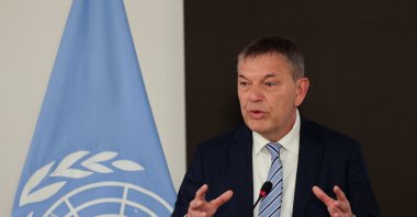 United Nations Relief and Works Agency for Palestine Refugees (UNRWA) Commissioner-General Philippe Lazzarini speaks to the media in Cairo, Egypt, March 18, 2024. (Reuters Photo)