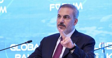 Foreign Minister Hakan Fidan attends the 11th Global Baku Forum, Baku, Azerbaijan, March 15, 2024. (AA Photo)