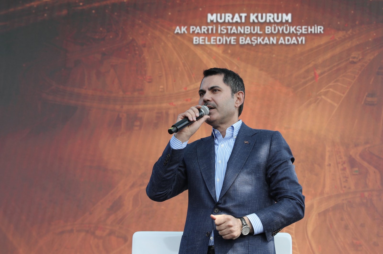 The ruling Justice and Development Party’s (AK Party) Istanbul mayoral candidate Murat Kurum is seen during an opening in Istanbul, Türkiye, March 17, 2024 (AA Photo)