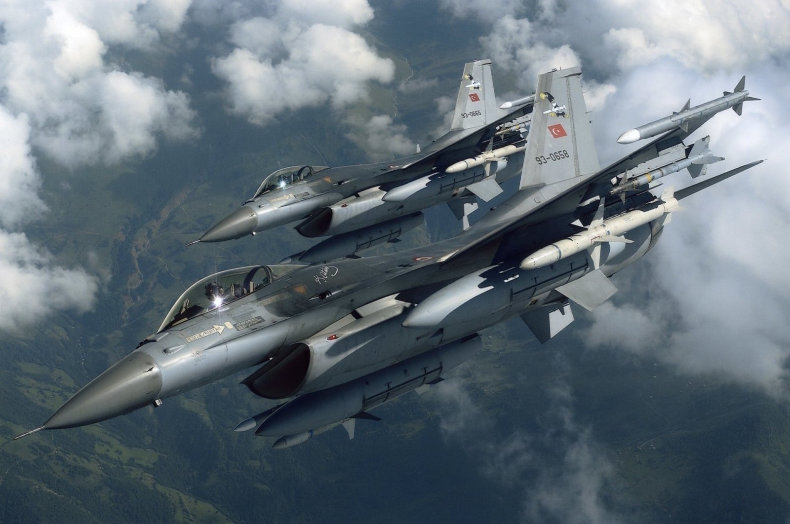 Two Turkish F-16 jets are seen in this undated photo. (Sabah File Photo)