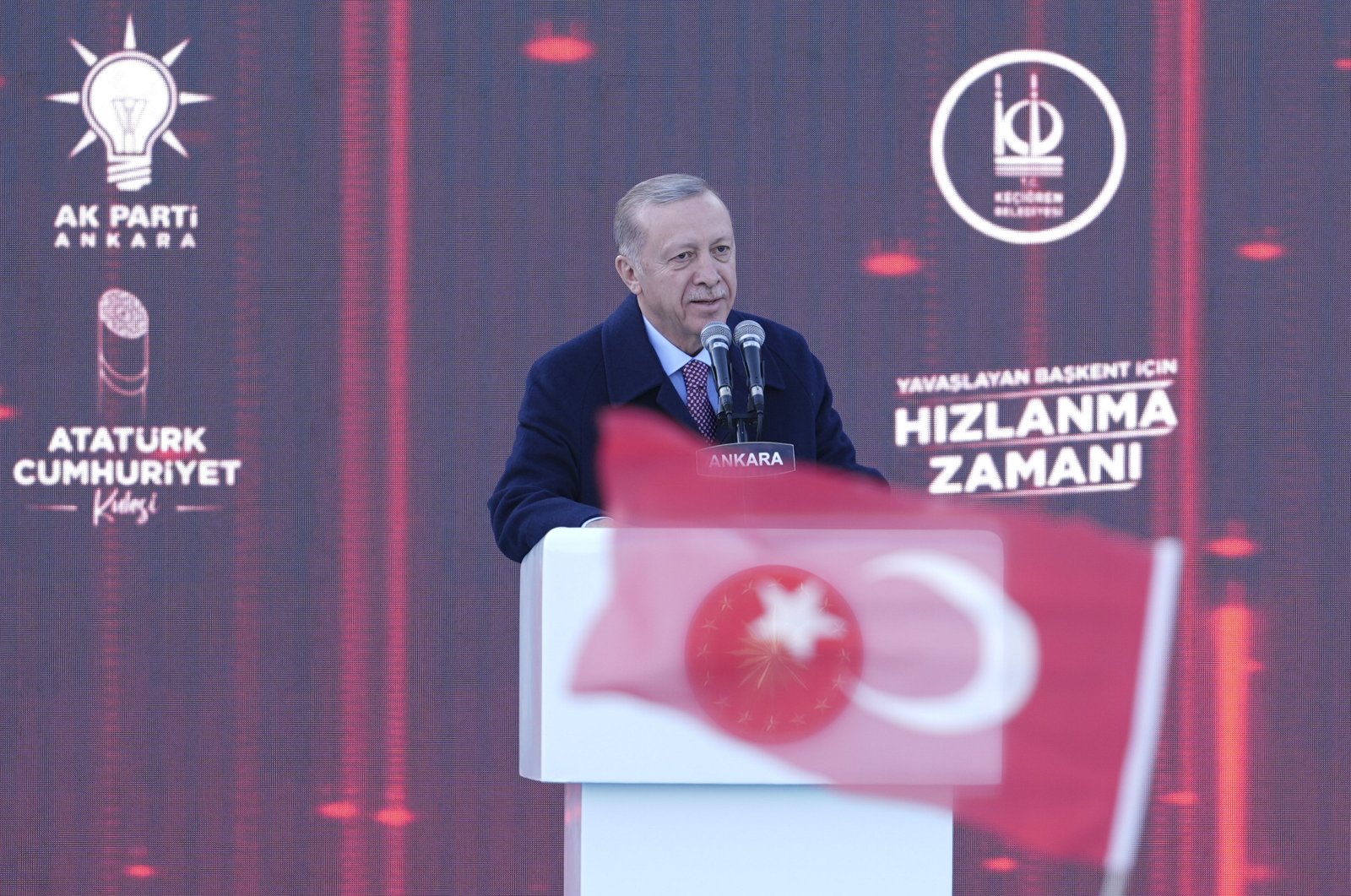 President Recep Tayyip Erdoğan speaks during an event in Ankara, Türkiye, March 18, 2024. (AA Photo)
