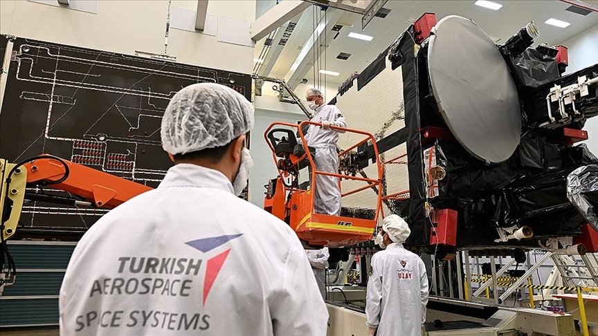 Workers are seen at Turkish Aerospace Industries (TAI) headquarters, one of Türkiye&#039;s leading satellite technologies firms, Ankara, Türkiye, March 20, 2024. (AA Photo)