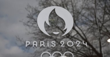 A view shows the logo of the Paris 2024 Olympic and Paralympic Games, Paris, France, March 19, 2024. (Reuters Photo)