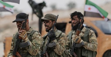 Turkish-backed Syrian opposition fighters take part in military training in Tadif, eastern countryside of Aleppo province, Syria, May 23, 2023. (AFP Photo)