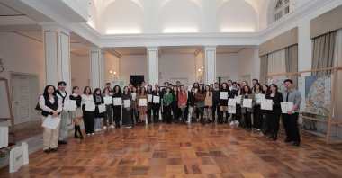 Participants of the eighth Design Day receive certificates at the end of the event. Ankara, Türkiye. March 19, 2024. (Courtesy of the Embassy)