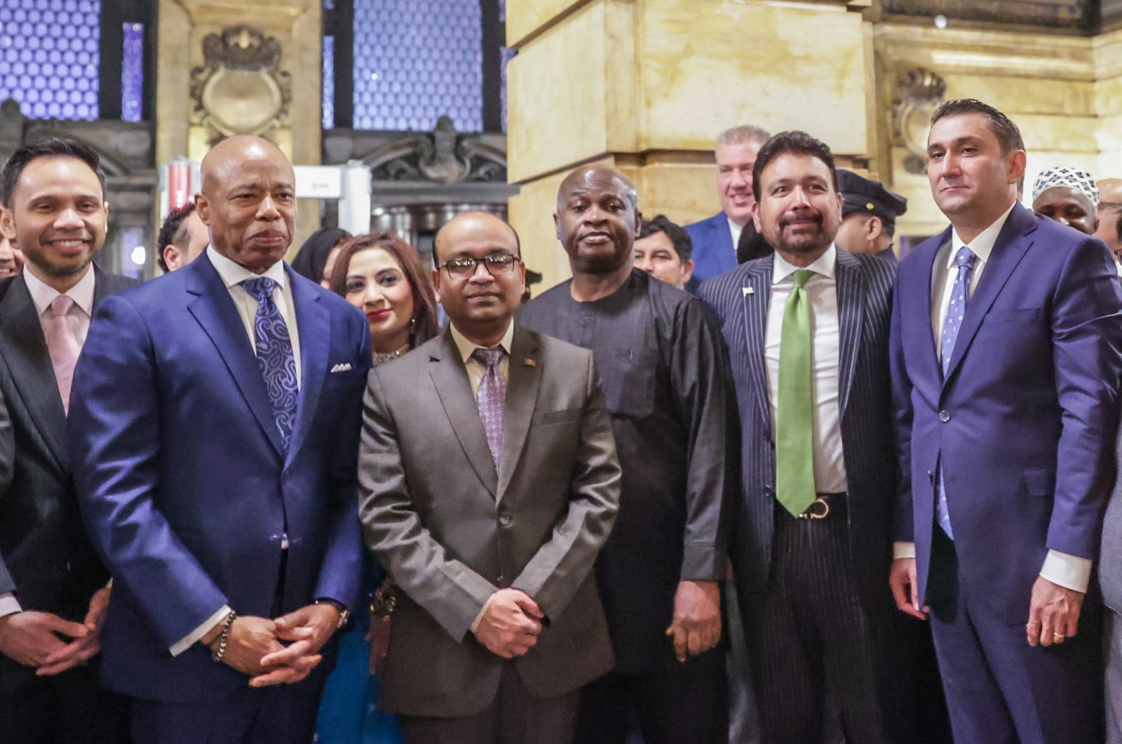 New York City Mayor Eric Adams hosted a Muslim iftar dinner at the Surrogate&#039;s building in Manhattan, attended by Turkish Consul General Reyhan Özgür, New York, U.S., March 19, 2024. (AA Photo)
