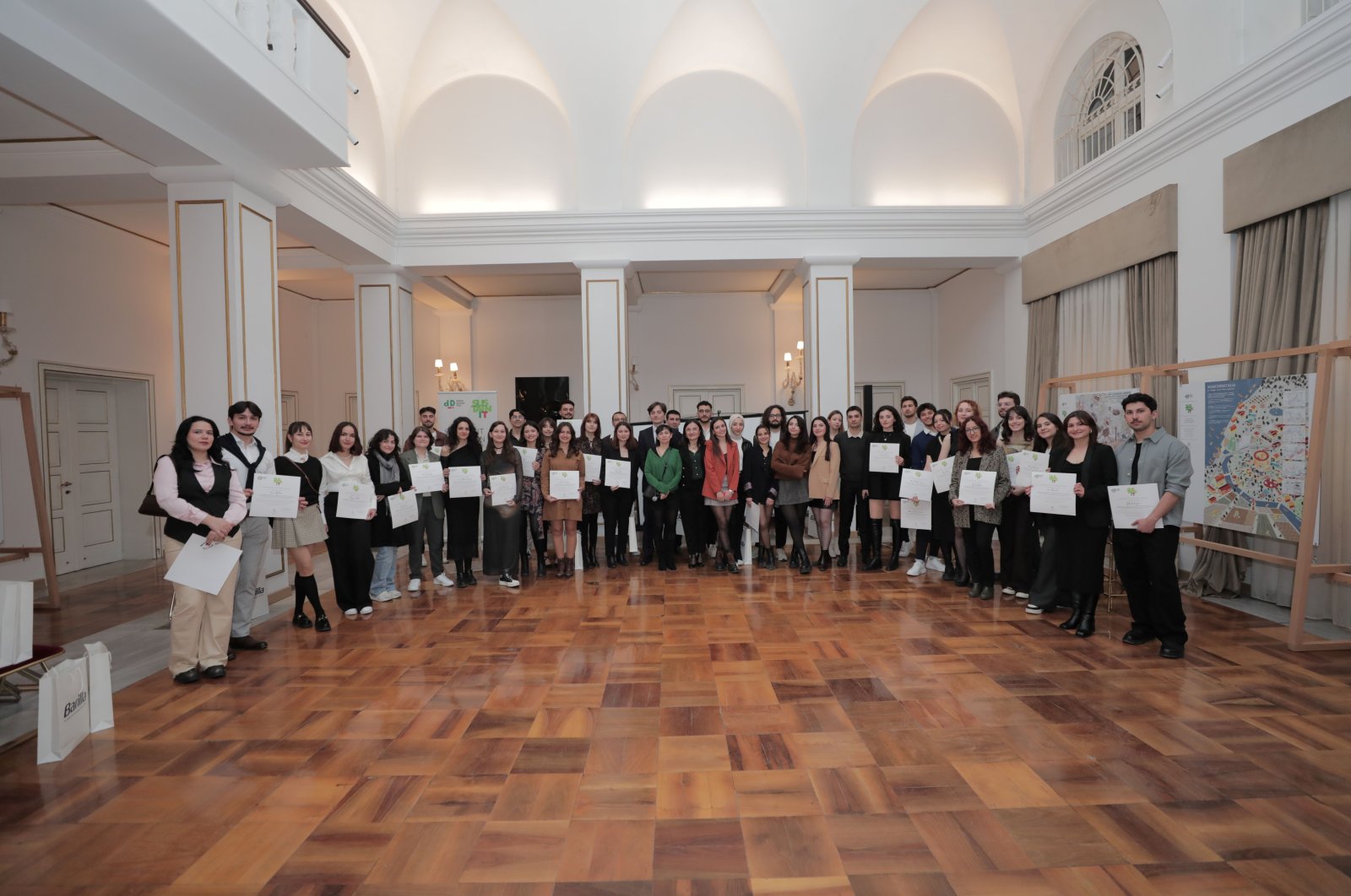 Participants of the eighth Design Day receive certificates at the end of the event. Ankara, Türkiye. March 19, 2024. (Courtesy of the Embassy)