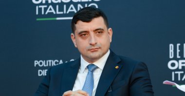 Alliance for the Union of Romanians (AUR) leader George Simion attends an event organized by Fratelli d&#039;Italia of Italy&#039;s Prime Minister Giorgia Meloni, Rome, Italy, Dec. 17, 2023. (Reuters Photo)