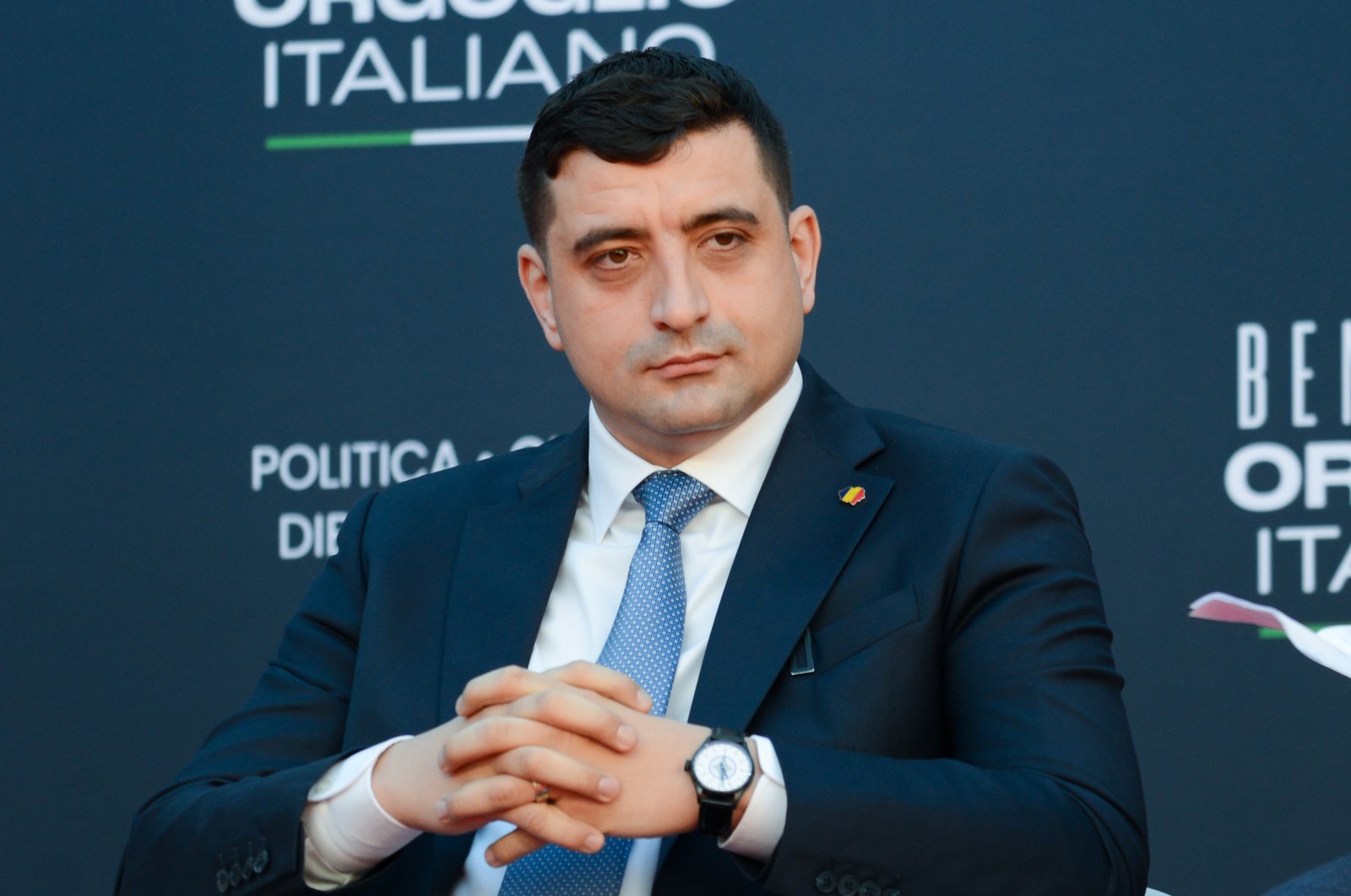 Alliance for the Union of Romanians (AUR) leader George Simion attends an event organized by Fratelli d&#039;Italia of Italy&#039;s Prime Minister Giorgia Meloni, Rome, Italy, Dec. 17, 2023. (Reuters Photo)