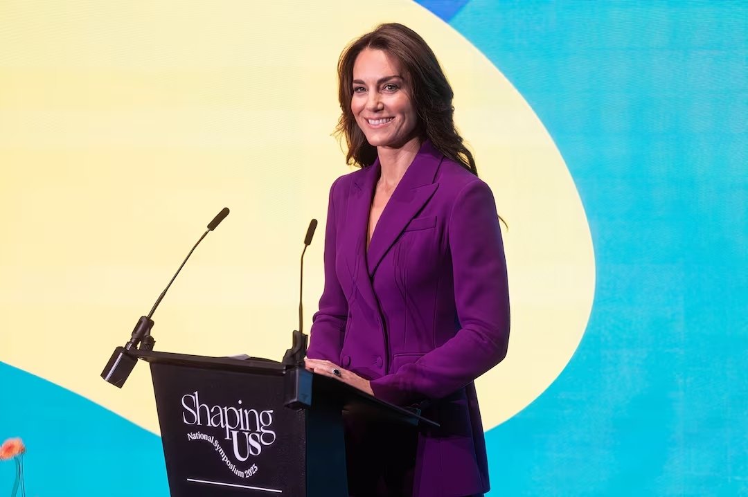 Catherine, Princess of Wales, makes a key note speech at the &quot;Shaping Us&quot; National Symposium at The Design Museum in London, Britain, Nov. 15, 2023. (Reuters Photo)
