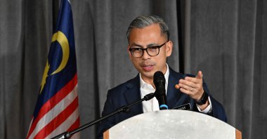 Malaysia's Communications Minister Fahmi Fadzil answers questions regarding the hosting of the 2026 Commonwealth Games during a press conference, Kuala Lumpur, Malaysia, March 22, 2024. (AFP Photo)