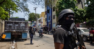 Police patrol the streets of Port-au-Prince, Haiti, March 20, 2024. (EPA Photo)