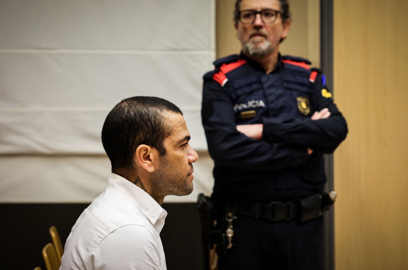 Dani Alves looks on at the start of his trial at the High Court of Justice of Catalonia, Barcelona, Spain, Feb. 5, 2024. (AFP Photo)