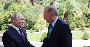 President Recep Tayyip Erdoğan meets Russian President Vladimir Putin in Sochi, Russia, Sept. 4, 2023. (Reuters File Photo)
