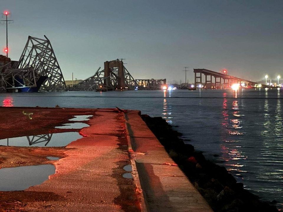 A view of the Francis Scott Key Bridge after it collapsed, in Baltimore, Maryland, U.S., March 26, 2024. (Reuters Photo)