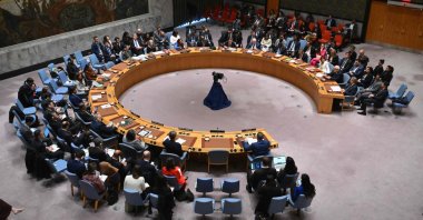 The United Nations Security Council meets on the situation in the Middle East, including the Palestinian question, at the U.N. headquarters in New York, U.S., March 25, 2024. (AFP Photo)