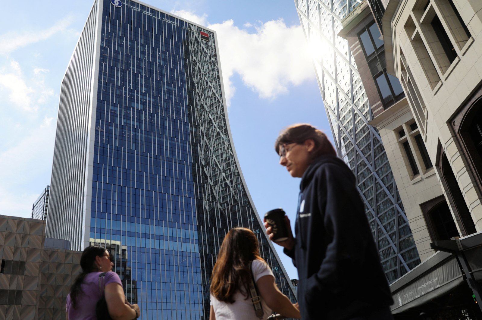 People walk past the new headquarters of the European Bank for Reconstruction and Development (EBRD), Canary Wharf, London, Britain, Sept. 14, 2023. (Reuters Photo)