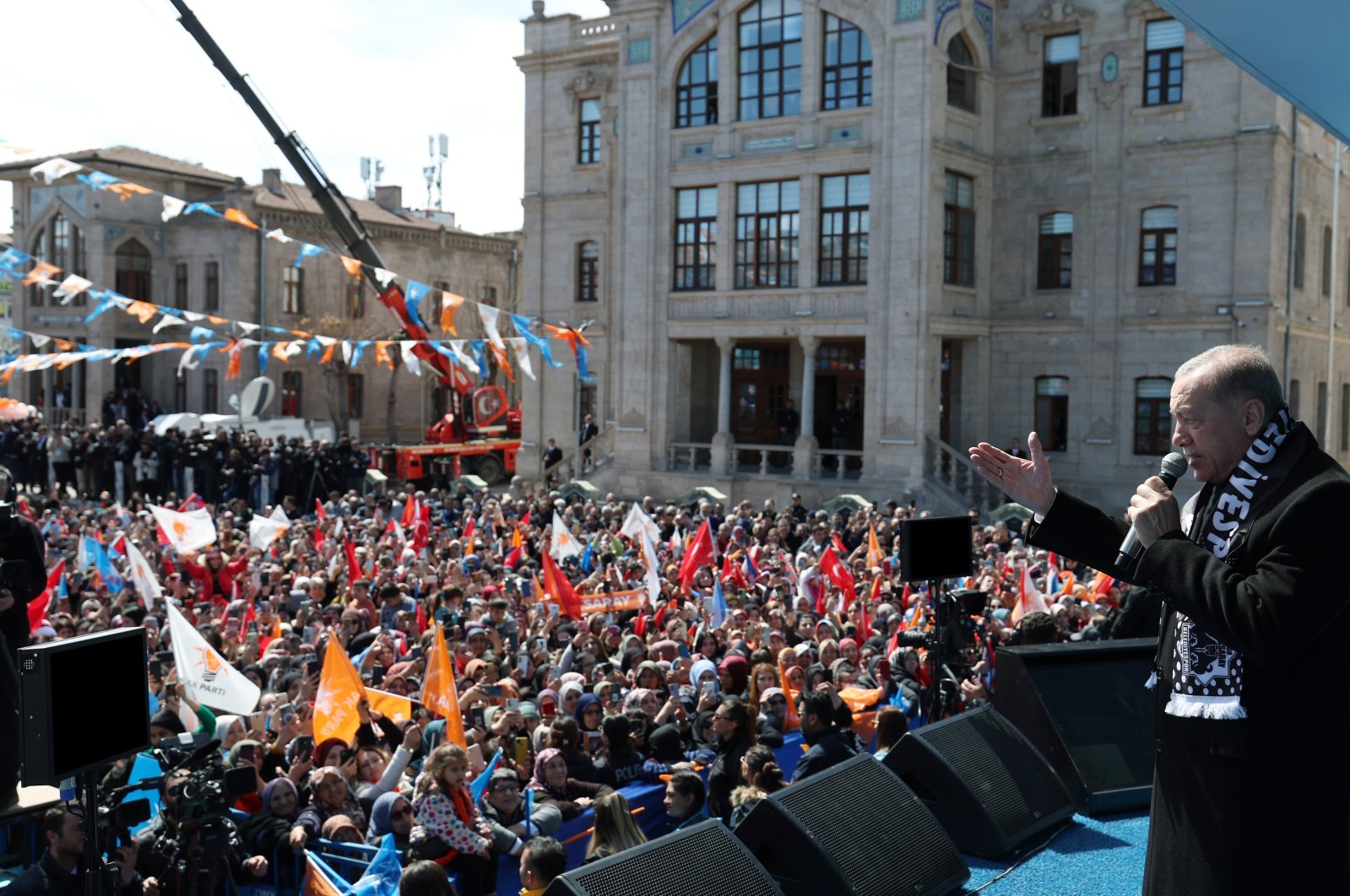President Recep Tayyip Erdoğan speaks at an election rally, Aksaray, central Türkiye, March 26, 2024. (AA Photo)